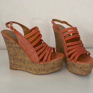 Steve Madden melon wedges size 8